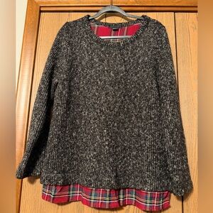 Sanctuary Black and Red Plaid Sweater